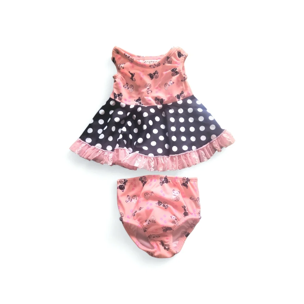 Frankie & Daisy 2 Piece Infant Kitty Swim Suit NWT